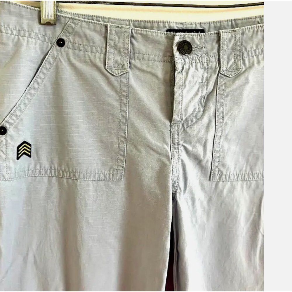 ABERCROMBIE & FITCH sz 0 Blue 100% Cotton Capri Cropped Pants Jeans Y2K Vintage
